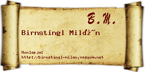 Birnstingl Milán névjegykártya